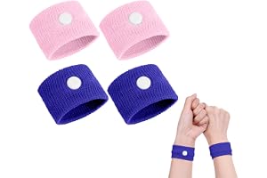 ACWOO åksjuka armband, 2 par naturliga sjuka band för barn och vuxna, anti-illamående armband för bil sjösjuka, lättnad armband för sjöflygning resor
