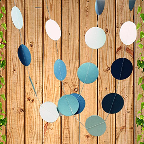 Babysbreath Hochzeitsdekoration 2M Länge Farbige runde geformte Girlande Papier Raum Girlande blau - 3