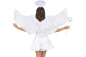 Teufel Kostüm Mädchen, Engels Flügel Kostüm, Halloween Kostüm Teufel mit Teufel Horn Haarreif, Schwanz, Engelsflügel, Engel Kostüm Weiße, Halloween Kostüm Kinder für Kostümparty Karneval Cosplay Party