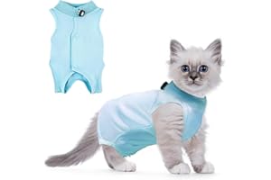 RUGBOL Traje de recuperación para Gatos, Traje de recuperación de cirugía para Gatos, Traje para bebé Que Crece después de la cirugía, Traje de recuperación para heridas Abdominales (S, Azul)