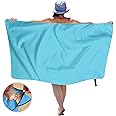 LeoMore Microfiber Beach Towel Fast Large-drying design, highly absorbent towels, quick-drying blanket, lightweight. Ideal for the beach, pool, travel, swimming, camping, yoga, gym. (Turquoise)