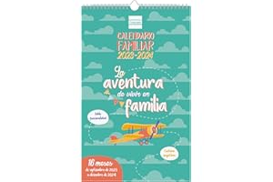 Finocam - Calendario de Pared Familiar Aventura Basic 16 Meses 2023 2024 Mes Vista Septiembre 2023 - Diciembre 2024 (16 meses) Español