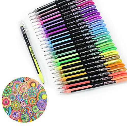confronta il prezzo Ciaoed Set di 48 Penne Gel Glitter Multicolore Colorate Penne Roller per Colorazione, Pittura, Disegno, Scarabocchiare e Abbozzare miglior prezzo