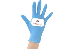 firmsafeT Disposable Nitrile Examination PF Gloves, Premium |Medical |Industrial |Hair, Beauty |Food |Cleaning |1 Box of 100 Gloves (Blue, MEDIUM)