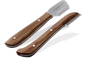InstrumenteNrw Couteau à trimmer pour chiens et chats avec dents fines et grossières Peigne de toilettage pour sous-poil de chien, lot de 2