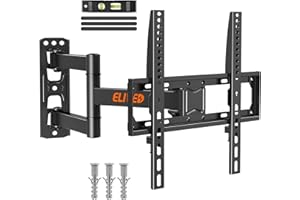 ELIVED Tilt and Swivel TV Bracket for Most 26-60 Inch LCD, LED, OLED Flat or Curved TVs with Max. VESA 400x400mm up to 35KG, Corner TV Wall Bracket EV011
