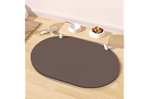 METEOROCK Tapis Antidérapants Gamelle Chien et Chat, 61x40.5 cm Absorbant Tapis Gamelle de Chien, Facile à Nettoyer, Modèle Grand Format avec Distributeurs Automatiques et Double Cuve