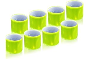 Awroutdoor Pulsera Enrollable Banda Reflectante Banda de Seguridad Pulsera de Seguridad Reflectante para niñ Adultos Chicos y Chicas en un Set para Andar en Bicicleta, Caminar