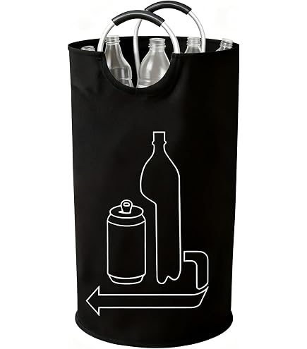 Sac Bouteilles Plastique Baieye 115L Collecteur De Bouteilles Pliable - Poubelle Tri Sélectif Extérieur Avec Poignées Aluminium