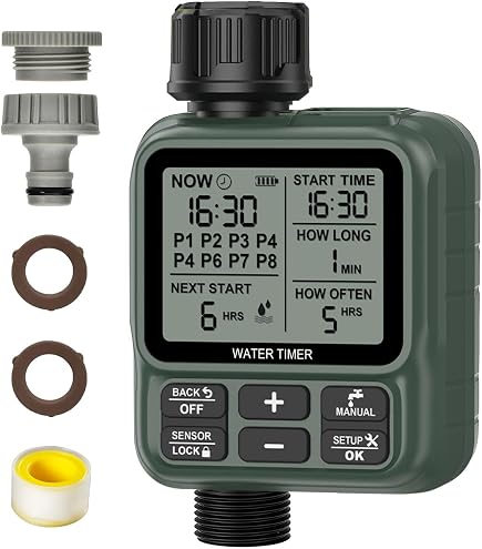 Diivoo Timer Irrigazione 2 Vie, Centralina Irrigazione per Irrigazione Automatica, Programmatore Irrigazione 2 Uscite con Ritardo Pioggia e Irrigazione Manuale per Prati e Giardini