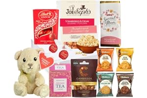 AMAMITRADE Easter Gift Hamper For Mum - With Tea, Walkers Biscuit, & Special Mum’s Milk Chocolate Bar, Nuts & Popcorn - Gift For Mothers Day, Wife