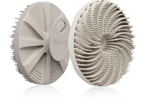 BEAUTAIL Brosse de bain exfoliante douce en silicone pour peaux sensibles, design innovant en poils en silicone pour bien mousser, poignée ergonomique antidérapante, 1 pièce (Starlight)