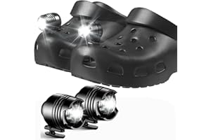 BIESVOY Croc Lights 2Pcs, Headlights for Croc Shoes with IPX5 Waterproof & 3 Light Modes Headlights, Croc Shoes Lights for Walking, Cycling, Adults, Kids