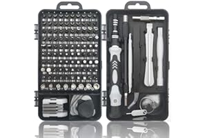 Pardarsey 115 en 1 Tournevis électronique de précision avec étui portable compatible avec ordinateur, téléphone portable, PC, iPhone, etc. Noir