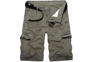 AKARMY Men's Lightweight Cargo Shorts Utility Work Short Outdoor Cotton Twill Shorts with 8 Pockets