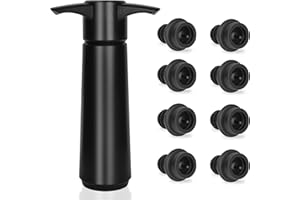 Philorn Wein Vakuumpumpe mit 8 Stopfen, Wein Vakuumpumpe und Weinverschluss, Weinpumpe Stopfen zur Aufbewahrung von Wein verwendet, Wiederverwendbarer Weinpumpe Hält Wein Frisch