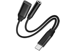 LQIESDD Adattatore per Cuffie USB C con Ricarica Rapida e Controllo Musicale, [2 in 1] Adattatore Jack da Tipo C a 3,5 mm per iPhone 15/15 Pro Max, iPad Pro, Samsung Galaxy S24/S23 Ultra, Pixel 7/6, Huawei