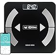 RHINO Smart Scale for Body Weight, High Precision, Bluetooth, Fitdays App, iOS and Android, Bathroom Wireless Machine for Fat, Muscle, BMI, 14 Body Indicators, 400lb (Black)