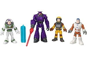 MATTEL Disney Pixar Lightyear Imaginext Lightyear Multipack Buzz viajero del tiempo, figuras de juguete para niños +3 años