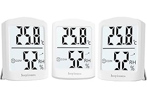 hoyiours Termometr pokojowy cyfrowy higrometr wewnętrzny, termometr pokojowy, monitor temperatury, 3-pak, termohigrometr, biały