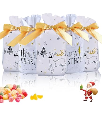6x Weihnachtliche Geschenktüten Aus Kraftpapier – 14x22 Cm, Mit Holzklammern, 100% Recycelbar