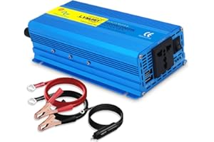 Cantonape 1000W Pure Sine Wave Power Inverter DC 12V to 230V 240V AC Voltage Converter with Dual USB charger and UN Socket for RV Truck Car