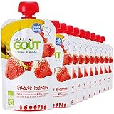 Good Goût - BIO - Purée de Fruits Fraise Banane - 10 gourdes de 120 g
