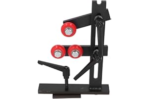 PENRUX Lunette pour à bois, 2023 Upgrade L Shape Steady Rest, lunette en fonte avec 3 roues de fixation, position des roues ajustable, outils pour à bois (noir)