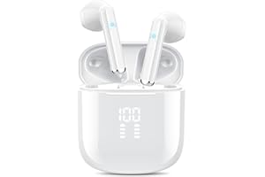 OYIB Ecouteurs Bluetooth sans Fil, Écouteurs Bluetooth 5.3 avec ENC Réduction de Bruit, Hi-FI Son Stéréo, Écouteur sans Fil IPX7 Oreillette Bluetooth, Casque Bluetooth Blanc