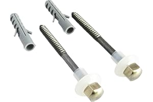 SOMATHERM FOR YOU - Lot de 2 fixations pour cuvette de WC 6x70mm avec caches pour une finition esthétique banc ou chromé