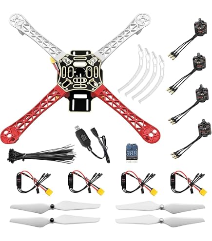 Kit Drone F450 450mm - Moteurs 1000KV + ESC 30A 2-4S - Quadricoptère Assemblage