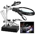 eWINNER Helping Hand Magnifier With Soldering Iron Stand Led Crocodile Clips Ac/dc Power