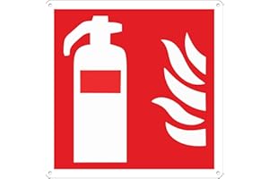 pubblimania Estintore | Cartello di emergenza e sicurezza in alluminio composito metallo3 mm di spessore (Cm 14,5x14,5) (Cartello Estintore)