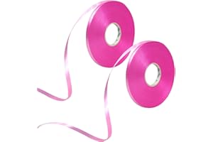 Mooshy 2 Rolls Pink Curling Ribbon, 100m Pink Ribbon for Balloons 5mm Width Pink Balloons String 50m/roll Pink Ribbons for Wedding Party Decorations Gift Wrapping Ribbon for Crafts