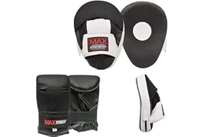 MAXSTRENGTH Max Strength Focus Pads Boxing Bag Gloves Set Hook and Jab Boxing Sparring Pads MMA Gym Training