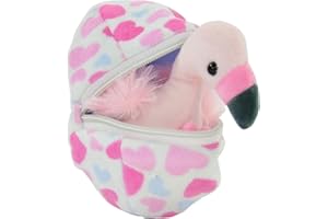Kögler Flamingo aus Plüsch im EI Felicitas, Mini Flamenco Huevo, Aprox. 13 cm de Alto, Juguete de Peluche para acurrucarse y amar, como pequeño Regalo niñas, Color Rosa (75764)