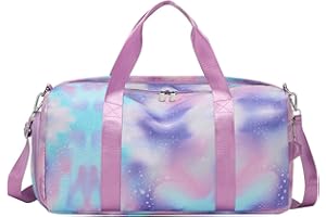 SellerFun Teens Women Travel Bag Girls Gym Duffle Bag Sports Ballet Bag with Shoe Compartment(Color B,23 Liters)