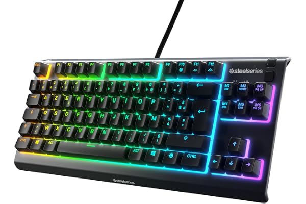 SteelSeries Apex 3 TKL RVB Clavier gaming - Facteur de forme esports compact sans pavé numérique - Illumination RVB à 8 zones - Agencement Français AZERTY