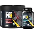 MuscleBlaze CreaPRO Creatine Monohydrate Powder with Creapure, Unflavoured (33 Servings, 100g) & Omega 3 Fish Oil Capsules (30 Capsules) | 1000mg with 180mg EPA & 120mg DHA | Pack of 2