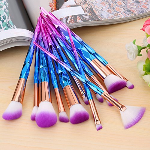 TheFellie 12pcs Einhorn Makeup Pinsel Set, Pulver Foundation Rouge Lidschatten Blending Kontour Pinsel - 5