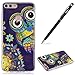 Produktbild Huawei P Smart Hülle,Huawei Enjoy 7S Silikon Handyhülle,WIWJ Hülle TPU Silikon Backcover Case Handy Schutzhülle Glühende Handy Shell in der Nacht Durchsichtig mit Gemalt Kunst Malerei Muster HandyhülleStoßdämpfend Transparent TPU Silikon Schutz Handy Hülle Case Schutzhülle für Huawei P Smart/Huawei Enjoy 7S +1x Touch Stylus Pen-Blaue Eule