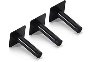 AFFIXARC 3 x Black Door Stoppers for Skirtings with Noise Dampening Rubber, 2-in-1 Installation with 3M VHB Self Adhesive Tape or Screws, Floor and Wall Mounted Door Stop