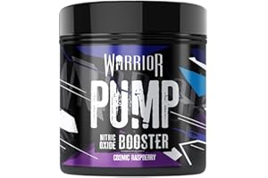 ‎WARRIOR Warrior Pump Pre-Workout Pulver 225 g (Himbeere) – Stickoxid Booster & Energie-Formel ohne Stimulanzien, koffeinfrei – Citrullinmalat & zyklisches Dextrin für Muskelkraft & Fokus