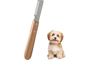 FINALCOOL Coltello da Stripping a Denti Stretti per Animali Domestici Sottopelo, Professionale Spogliarello Knife Coarse Ergonomic, Cani Spazzola da Toelettatur Wooden Adatto a Gattis e Canis, Destro(Marrone)