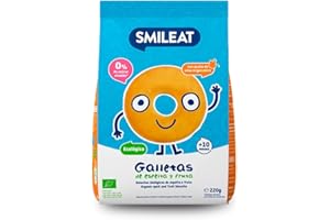 Smileat - Galletas de Espelta y Fruta para Peques 10+ meses - Sin Azúcar Añadido, Con Aceite de Oliva Virgen Extra- Perfectas Como Snack o Merienda - 220g