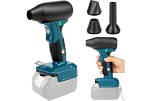 QWORK® Bärbar batteridriven blåsare, borstlös lövblåsare med 2 munstycken, kompatibel med Makita 18V batteri (utan batteri)