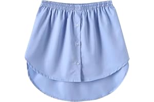 LCIWSQRTEK 2025 Camisa Falsa Parte de Abajo - Extensores de Camisa Falsa Mujer - Parte Superior Inferior Ajustable con Capas para Mujer - Minifalda para Adolescentes y Niñas, Dobladillo Curvado a Rayas