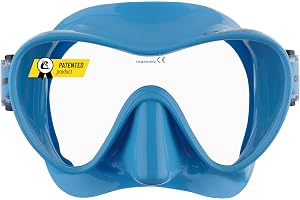 Cressi F1 Dykmask eller kombo snorkelset – ramlöst härdat glas – dykmask för vuxna av 100 procent silikon – justerbara spänne