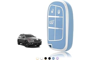 TOOMUME Cover Chiave, Guscio Chiave Adatto per Jeep Cherokee Renegade Compass Wrangler Dodge Challenger Charger Ram 1500 Chrysler 300C Fiat 500X, Custodia Chiavi Telecomando Copri Chiavi - Smart Key