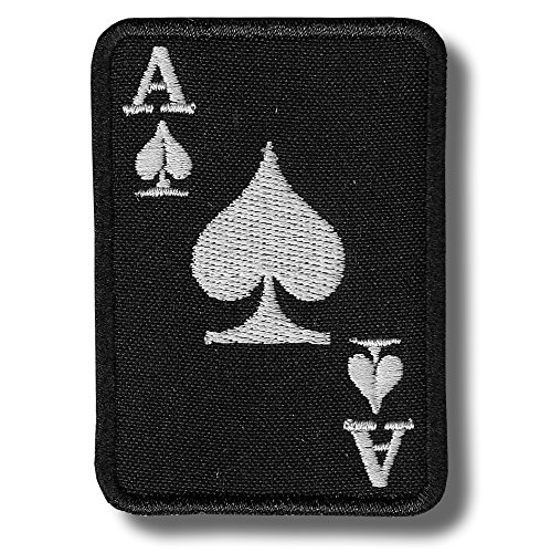 Ace of spades - bordado parche, 7 X 5 cm
